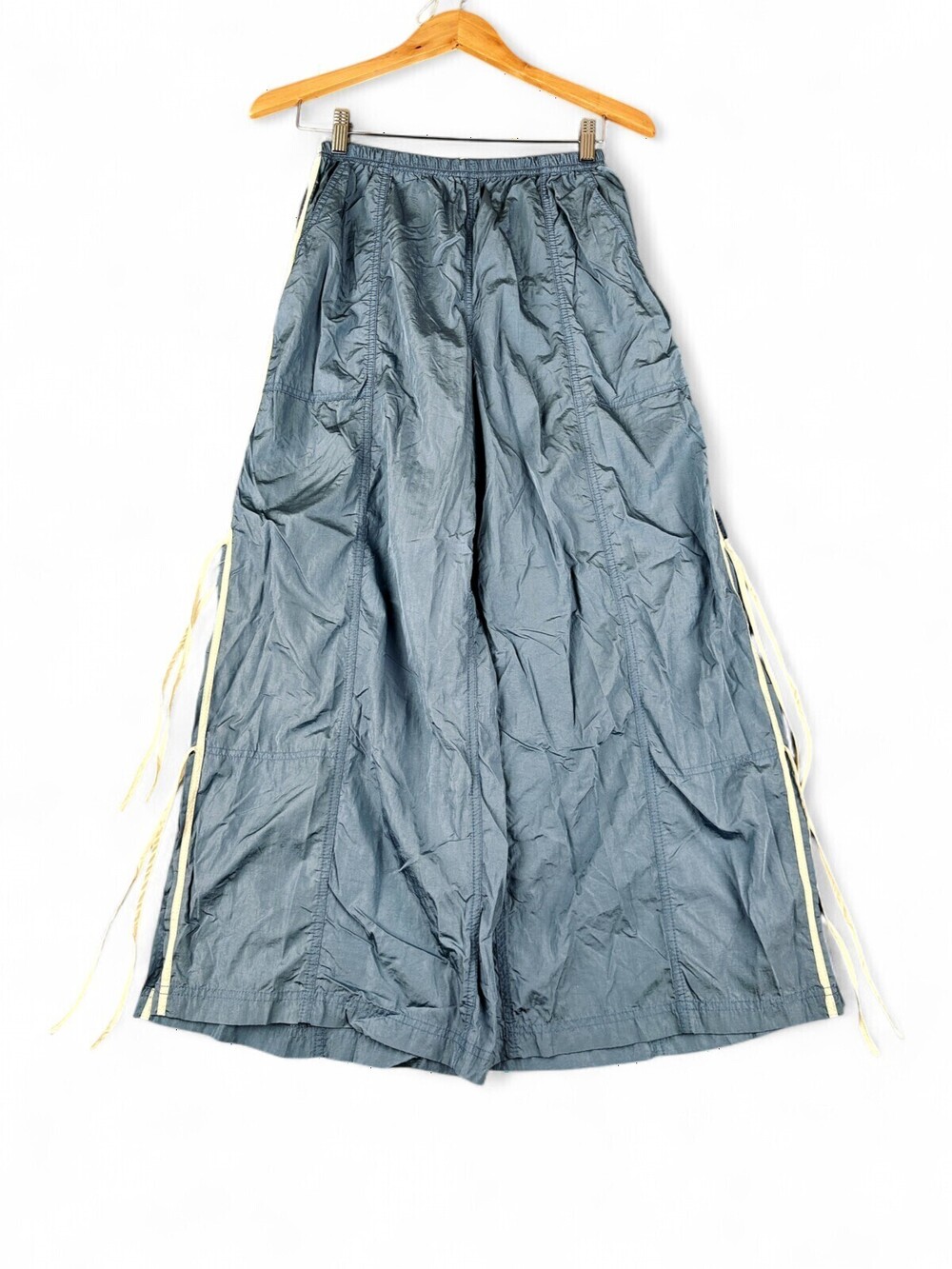 Daily Practice Wide Leg Side Tie Pants XS Steel Blue Athleisure Flowy Striped